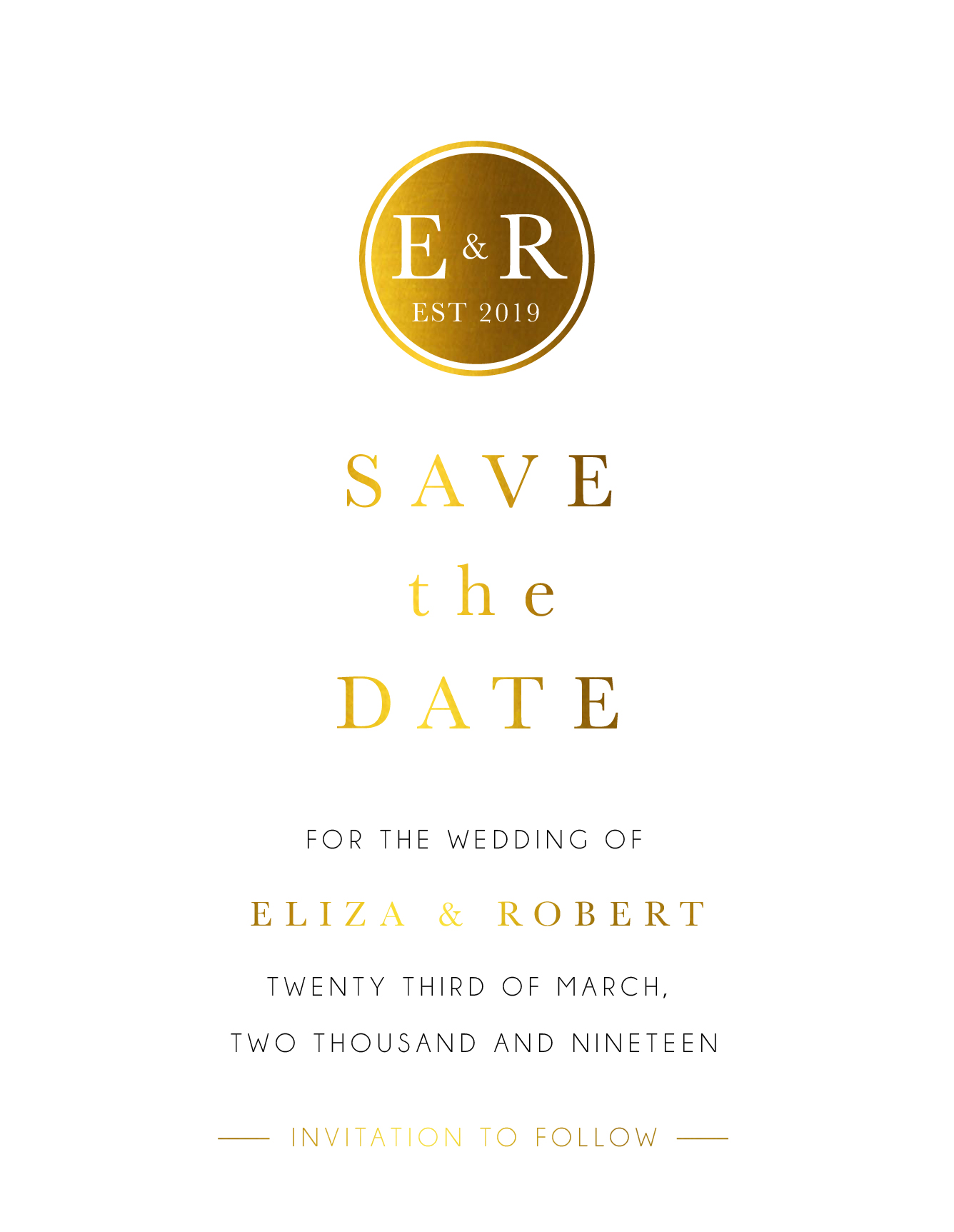 Classic Monogram - Save The Date