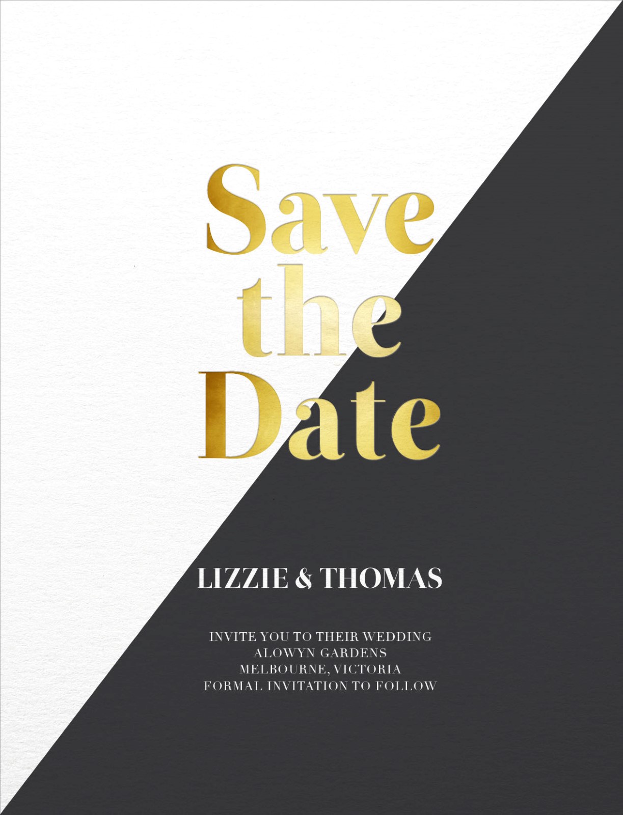 Geometric Diagonal - Save The Date