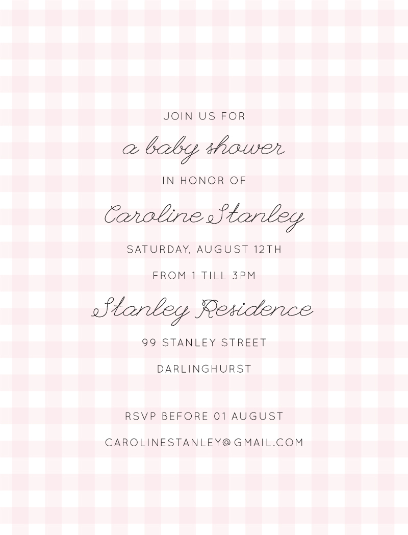 Pastel checks - Baby Shower Invitations