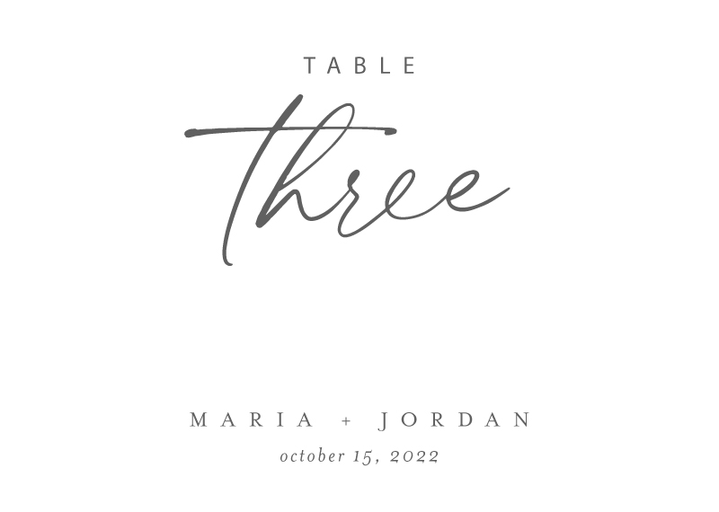 Forever Script - Table Numbers