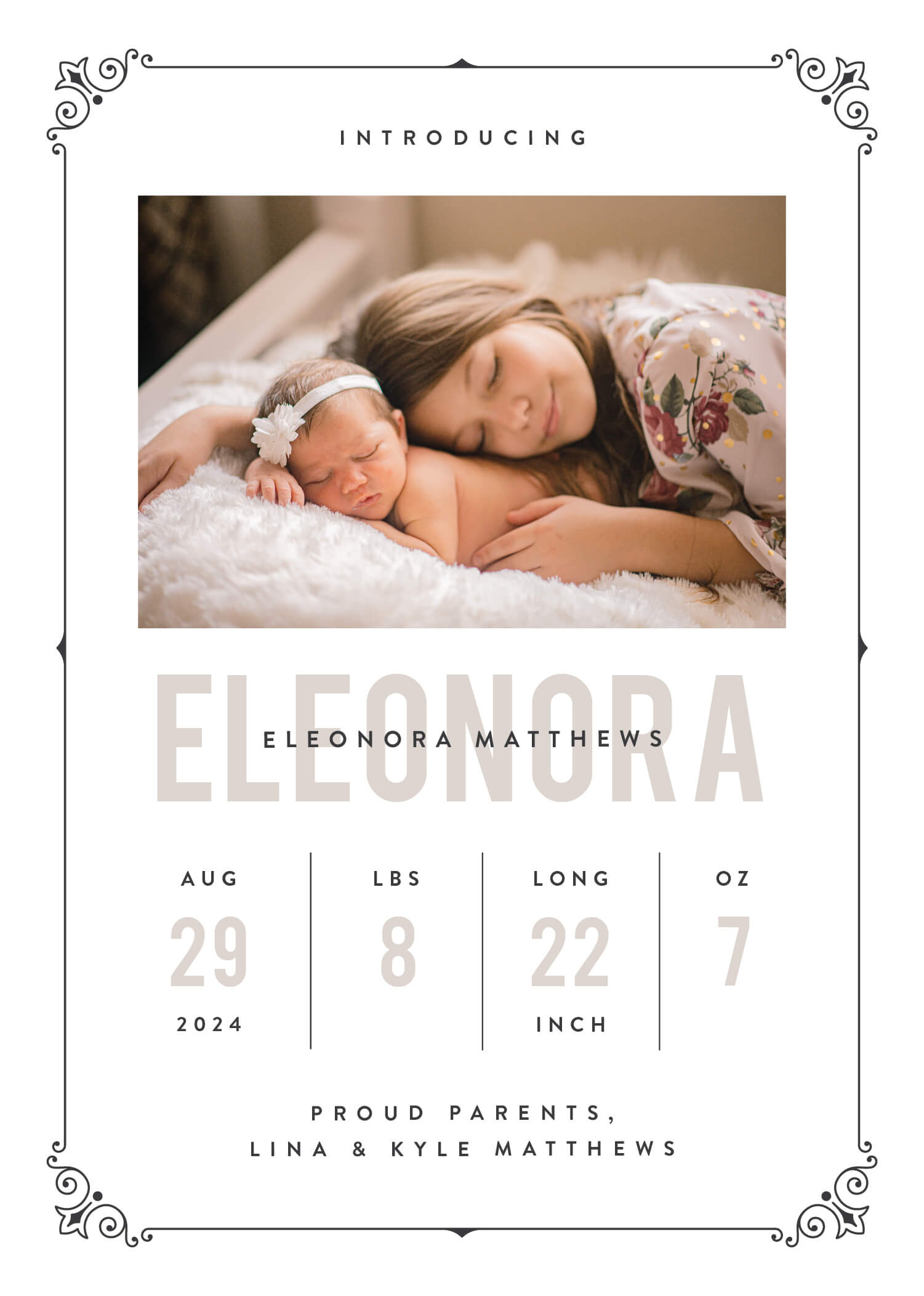 Geometric Frame - Baby Announcement