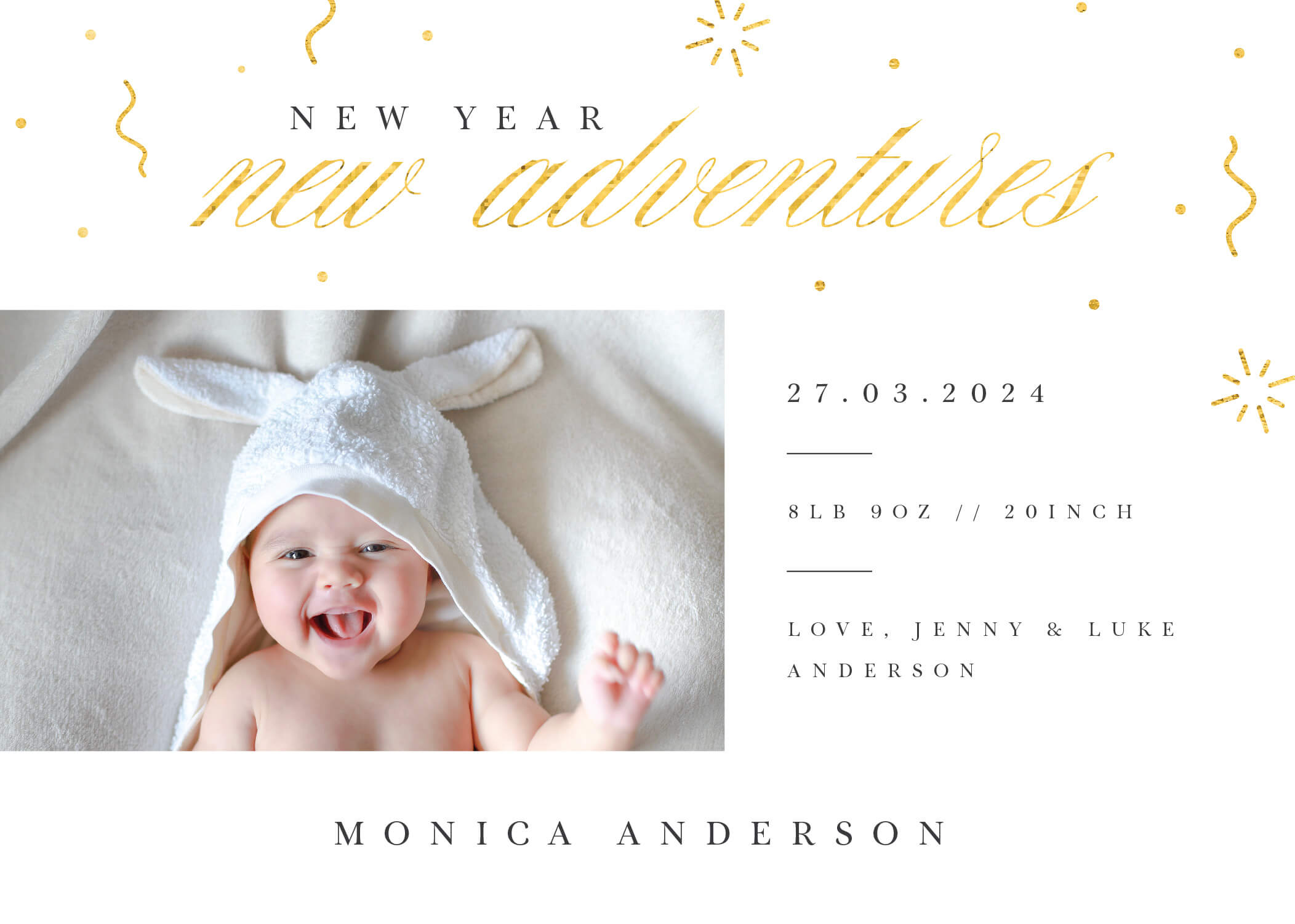 New Adventures - Baby Announcement