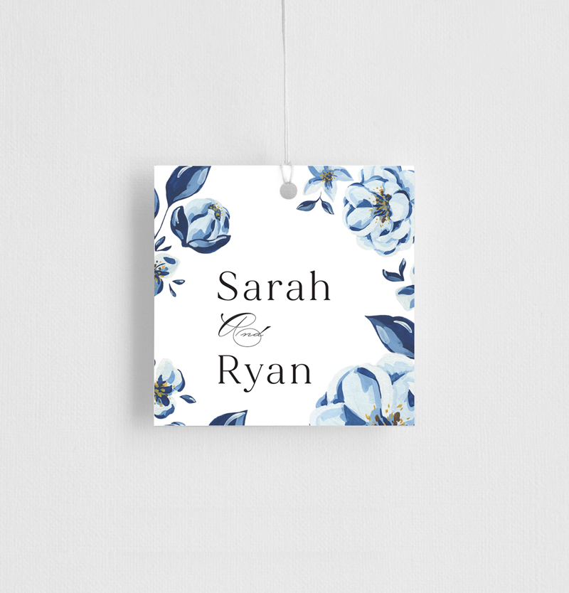 Blue Acrylic Floral - Gift Tags