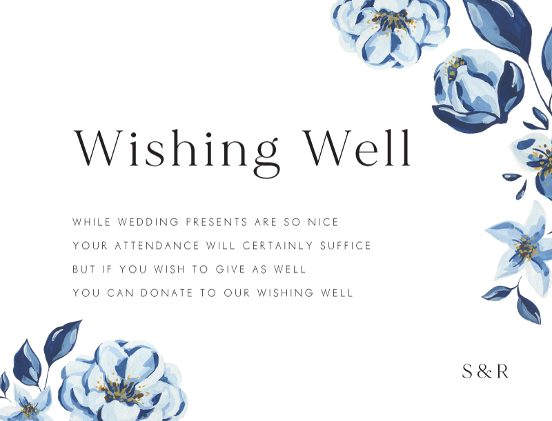 Blue Acrylic Floral - Wishing Well