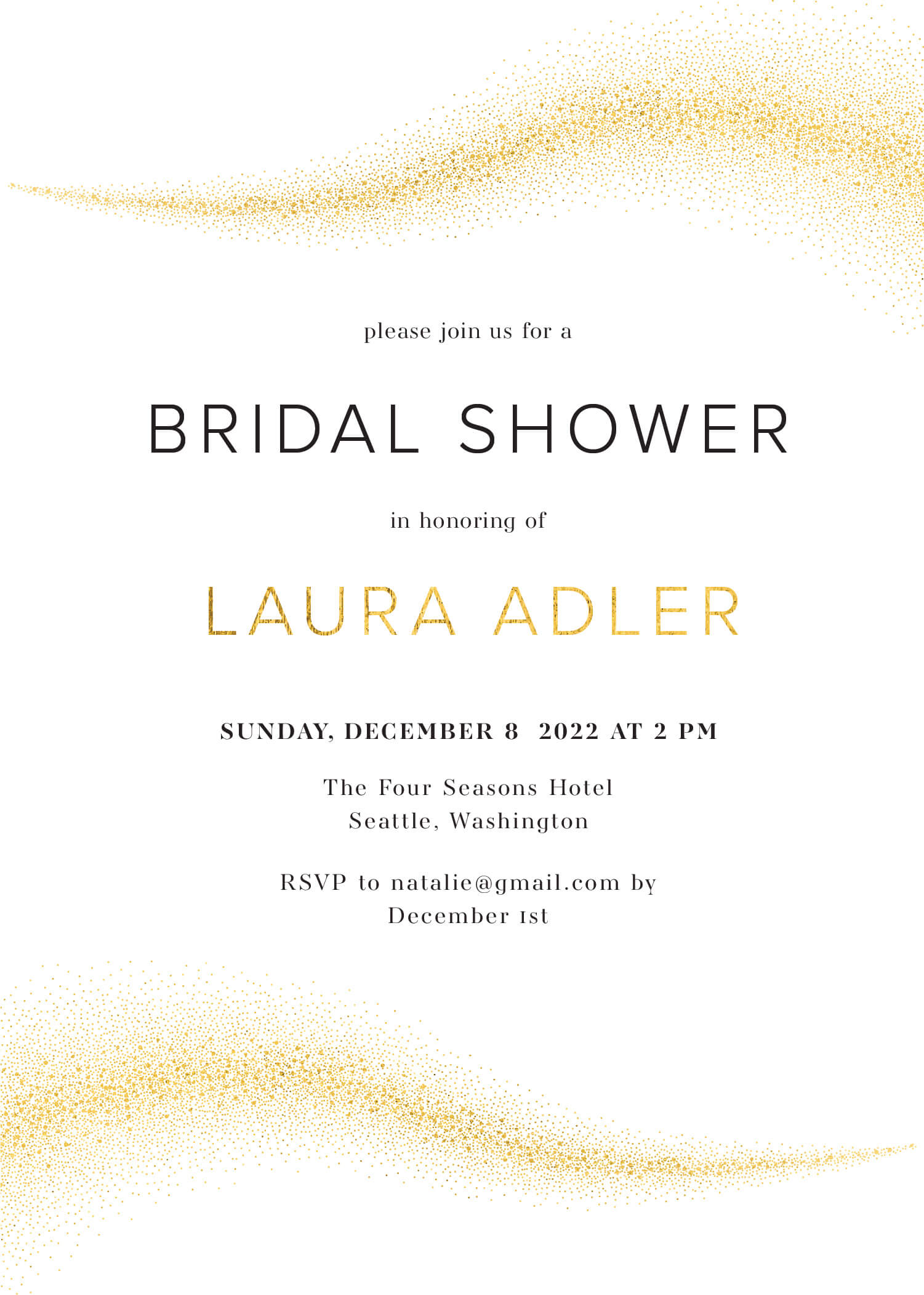 Glittering Snow - Bridal Shower Invitations