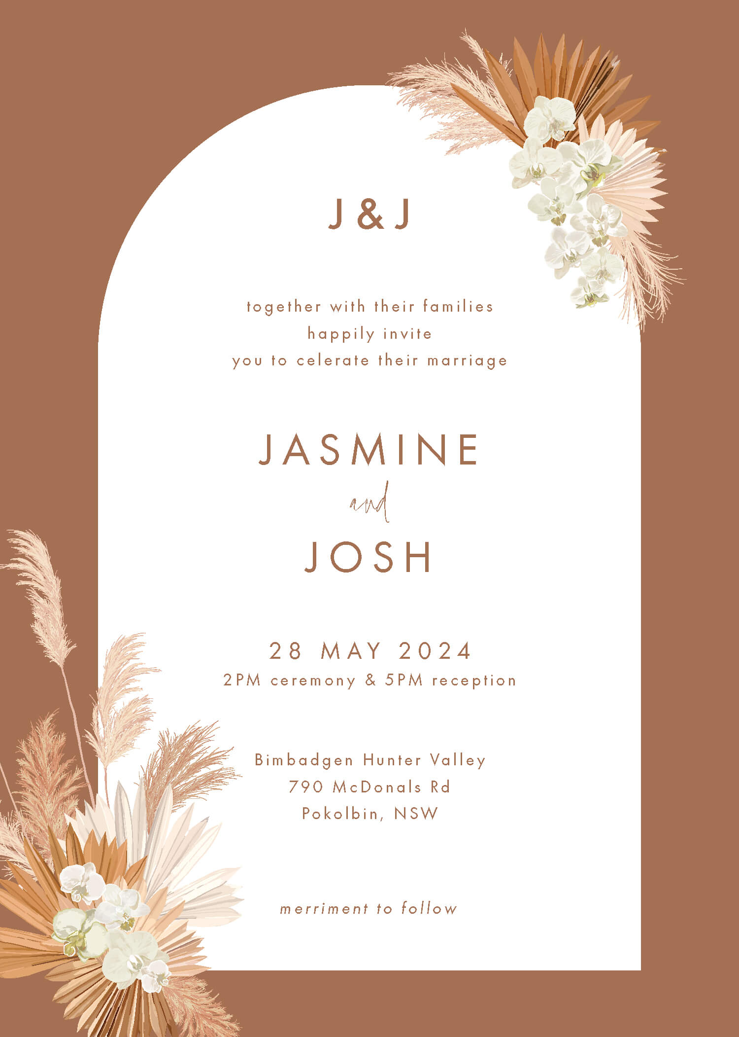 Terracotta Arch - Wedding Invitations