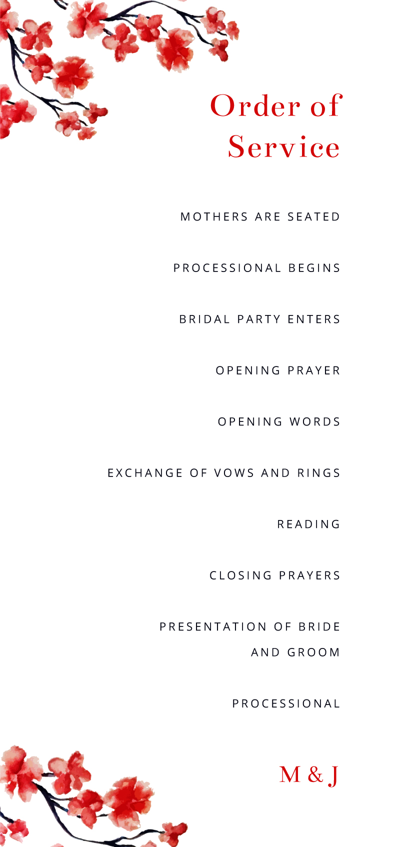 Cherry Blossom - Wedding Programs