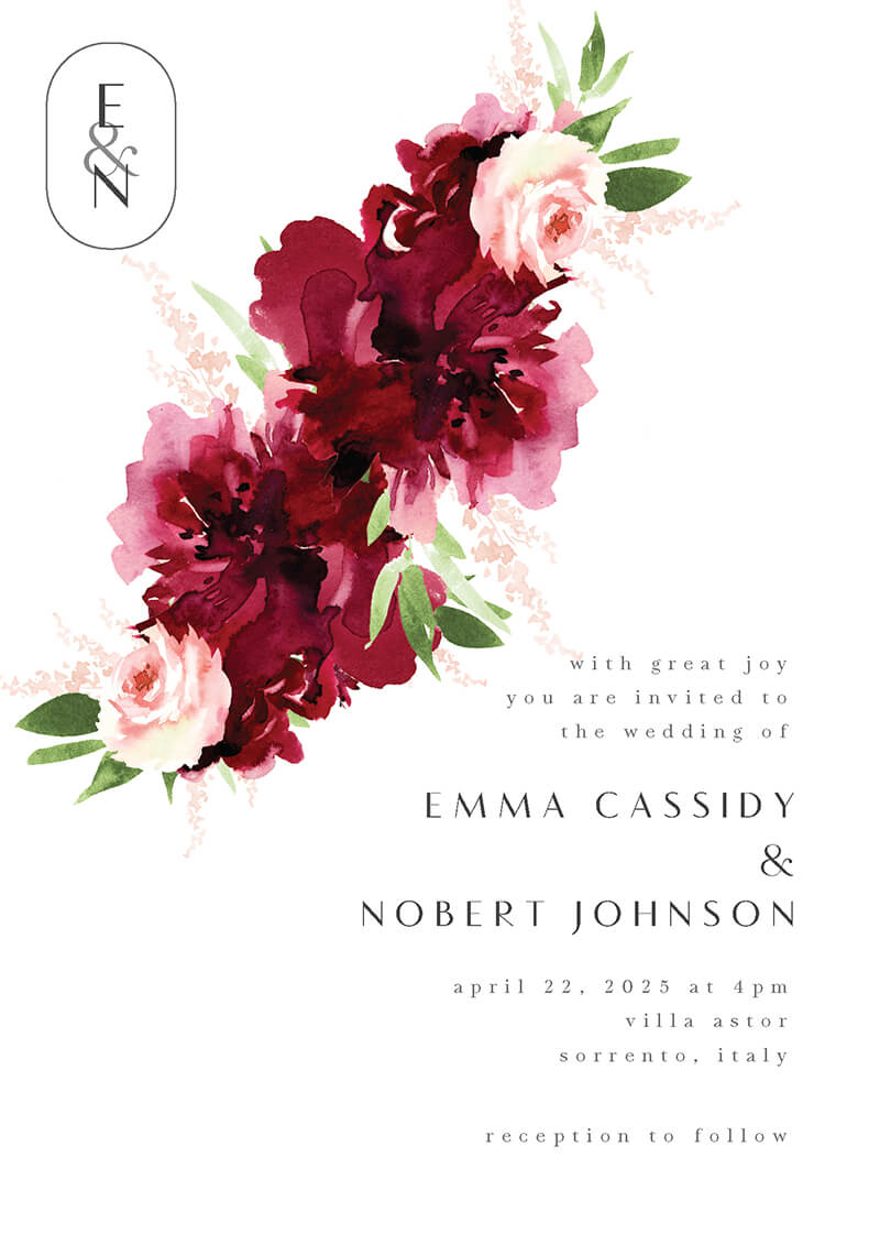 Elegant Flowers - Wedding Invitations