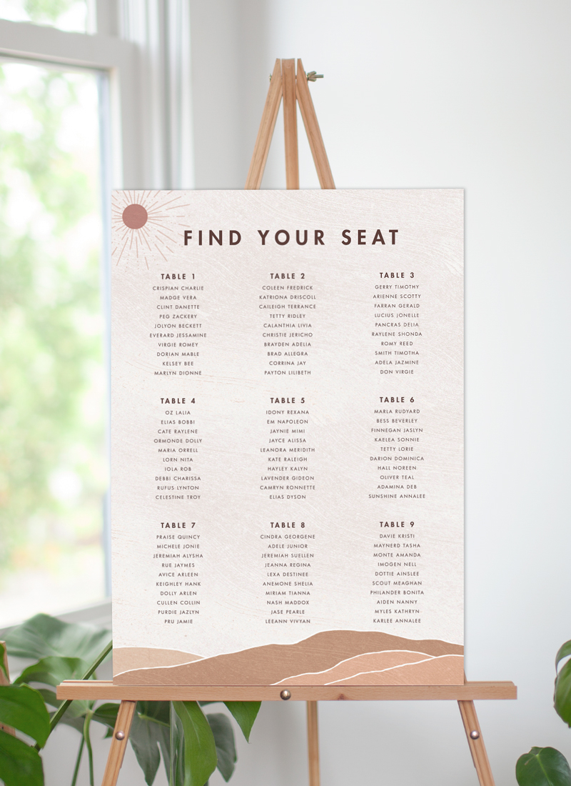 Desert Daydream - Seating Charts