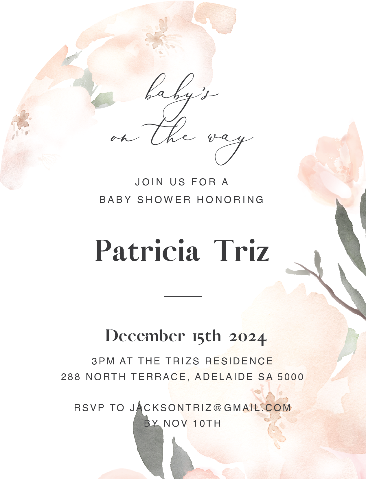 Ivory Garden - Baby Shower Invitations