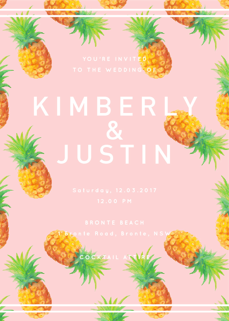 Pina Colada Pineapple Wedding Invitations - Invitations
