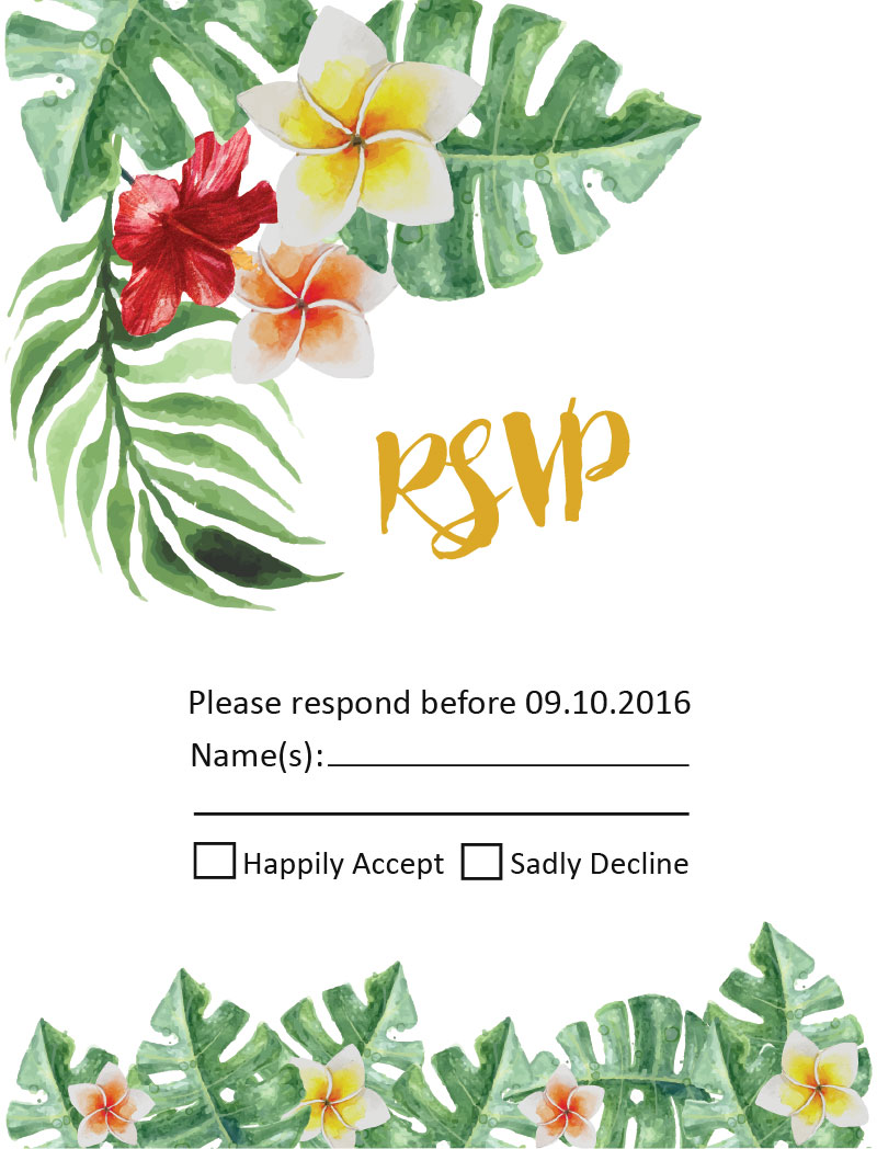 Simply Tropics - RSVP Cards