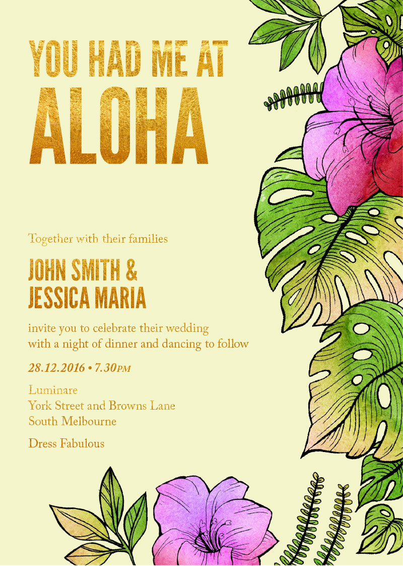 Aloha Florals - Invitations