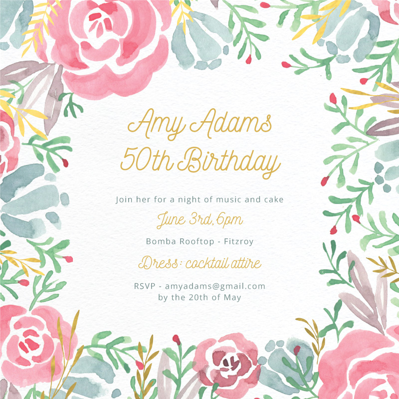 Garden at Night - Birthday Invitations