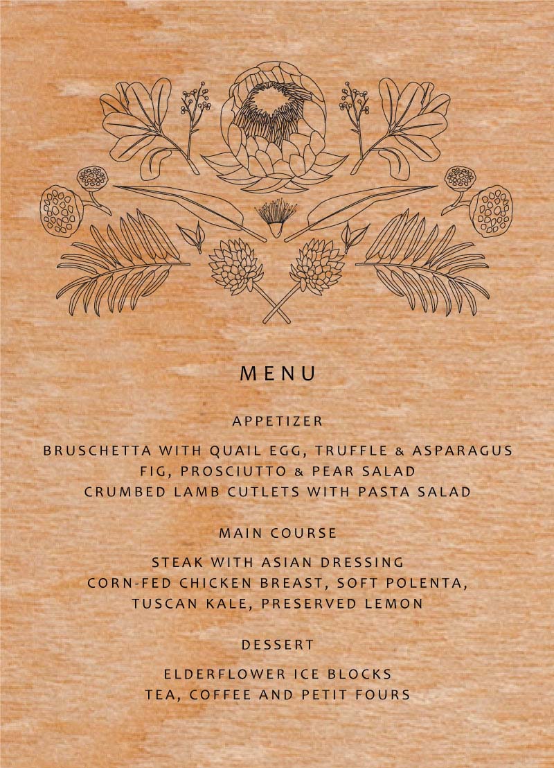 Australian Native Colour-In - Menu Card