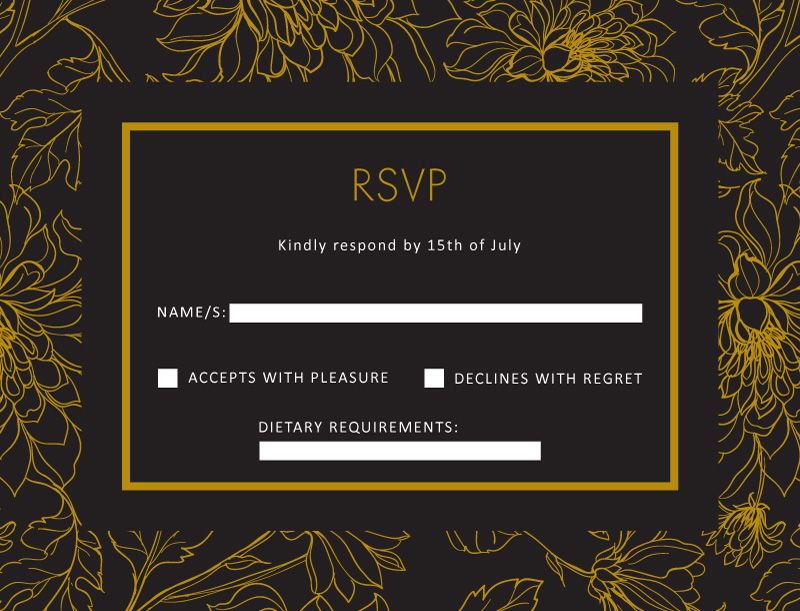 Gold Flower Illustration - RSVP