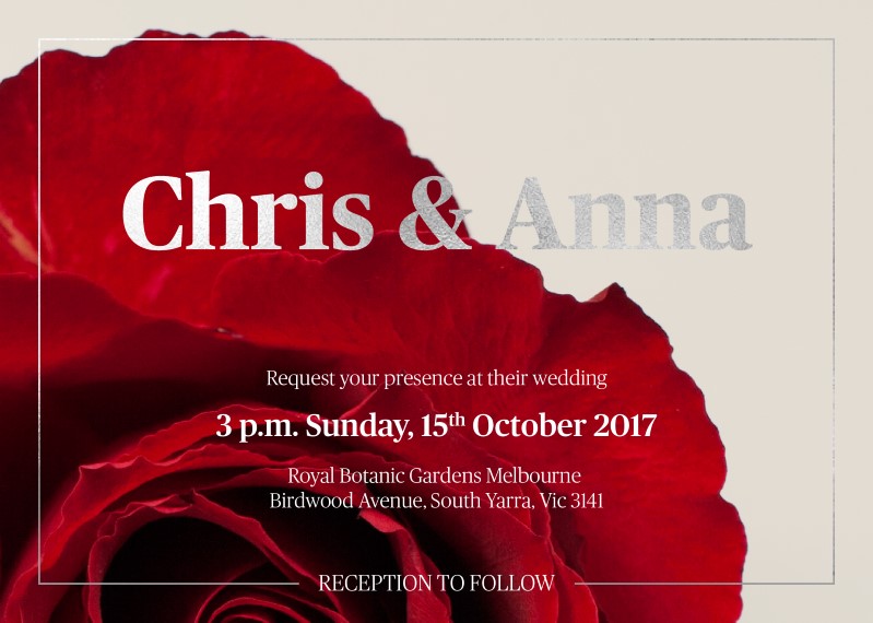 Red Roses - Wedding Invitations