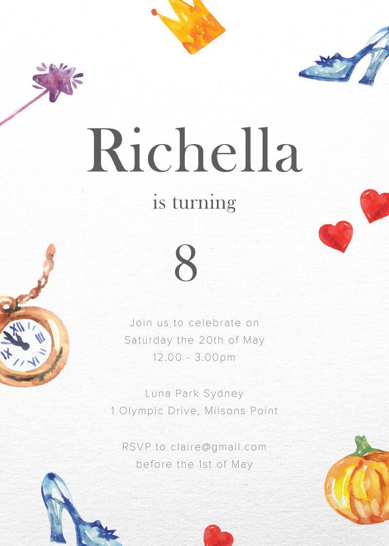 A Cinderella stories - Birthday Invitations