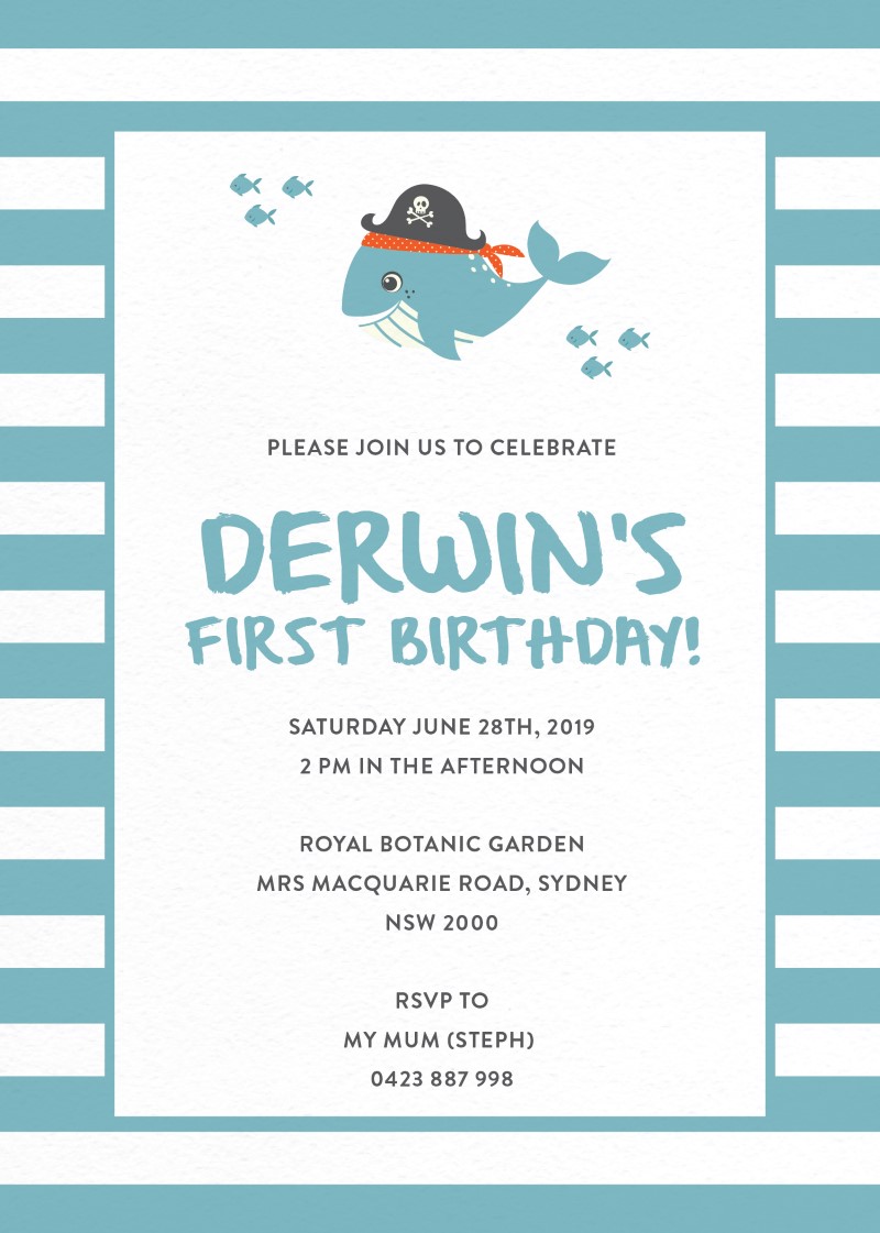 King of the Sea - Birthday Invitations