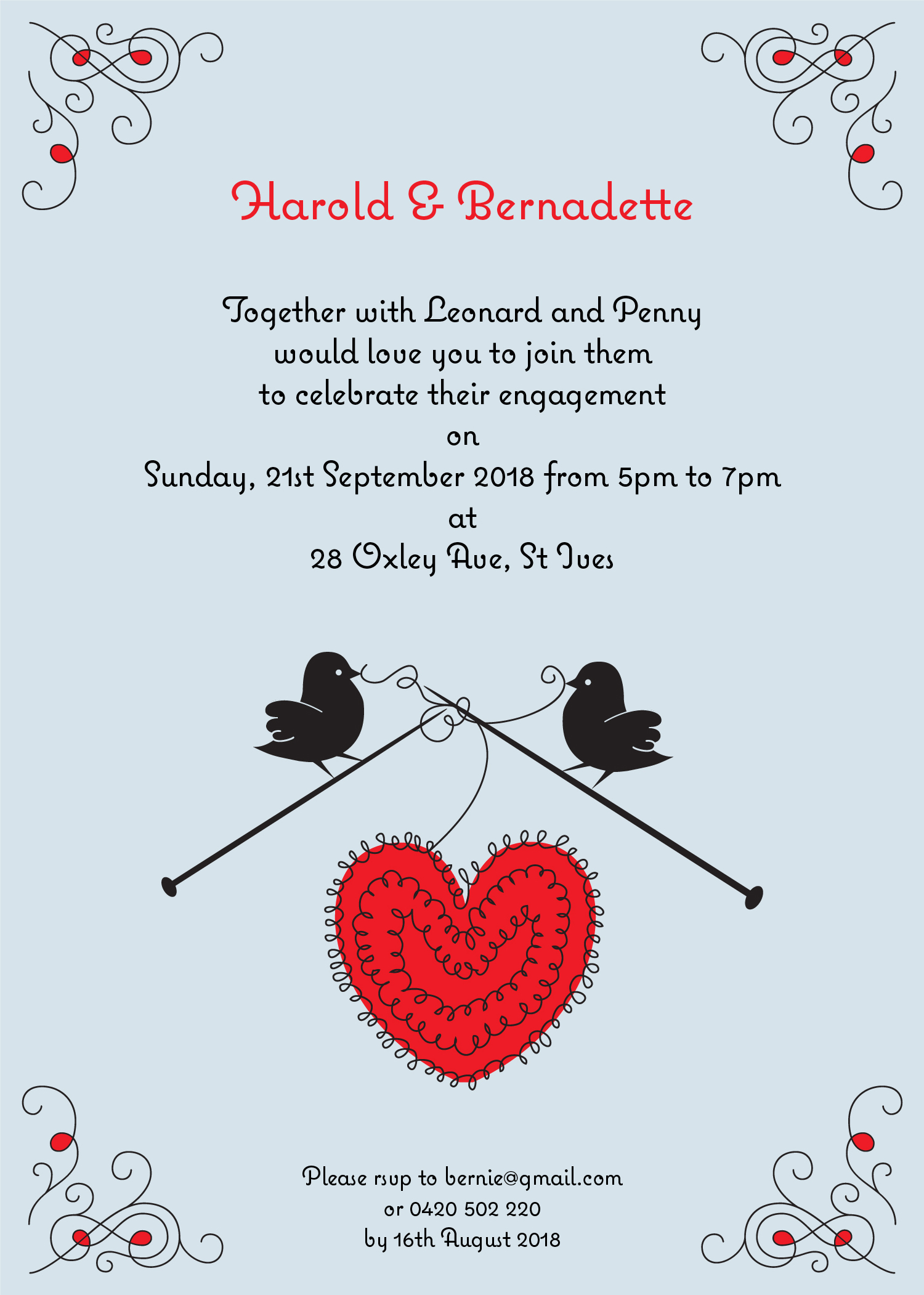 Lovebirds - Engagement Invitations