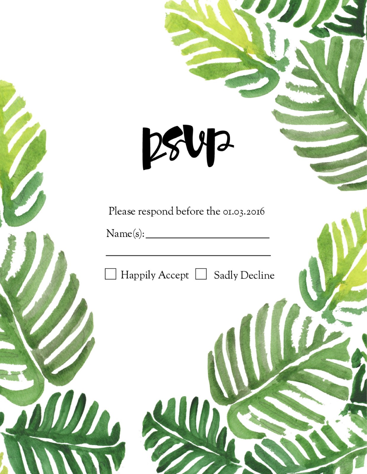 Palmy - RSVP Cards
