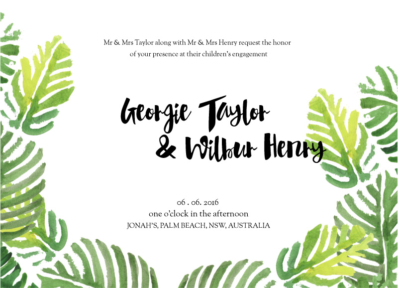 Palmy - Engagement Invitations
