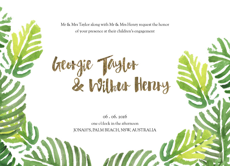 Palmy - Engagement Invitations