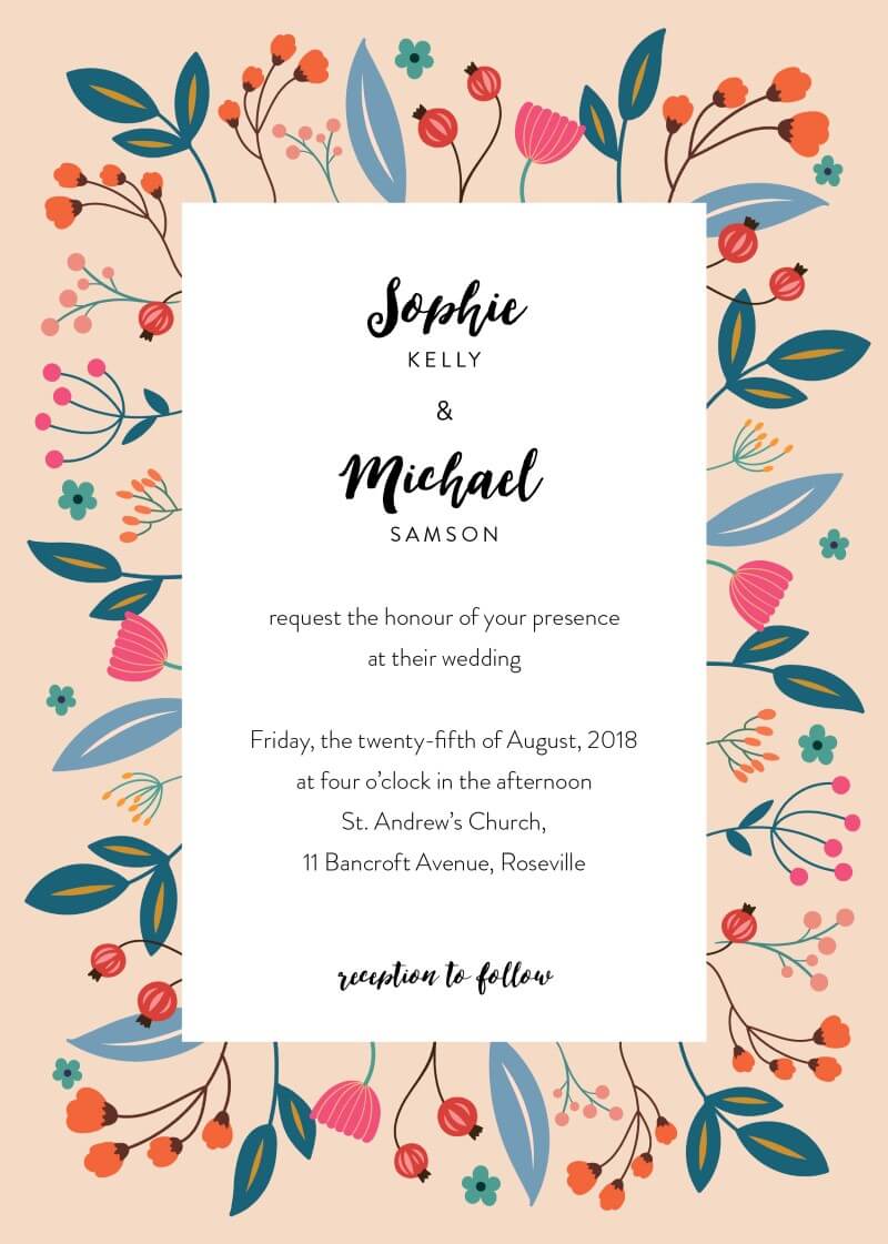 Native flowers - Wedding Invitations