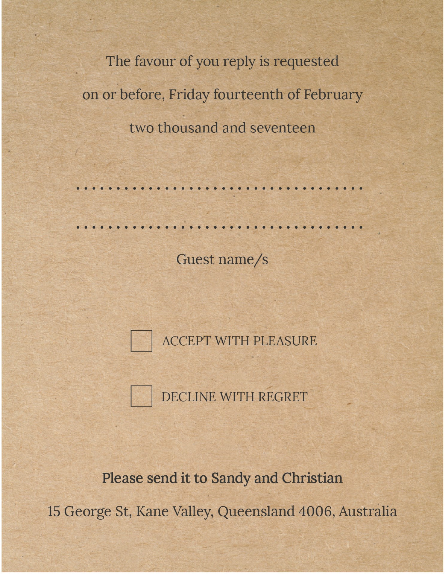 Tree House - RSVP Cards