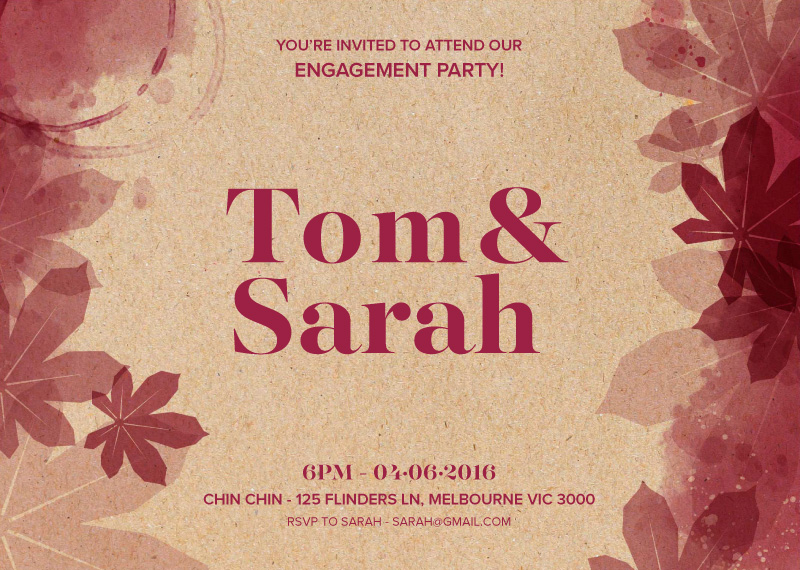 Secret Vineyard - Engagement Invitations