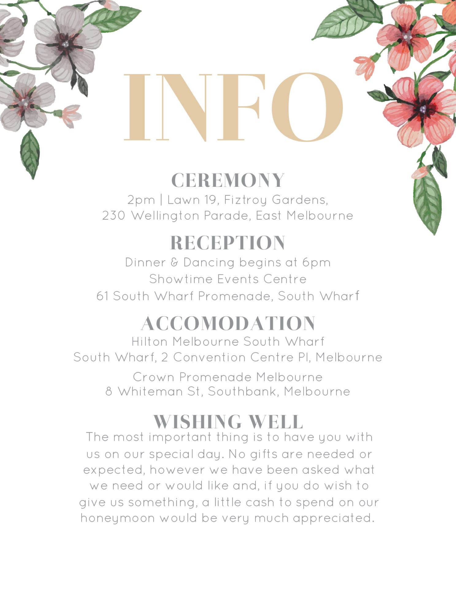 Floral Circle Invitation Set - Info & Directions