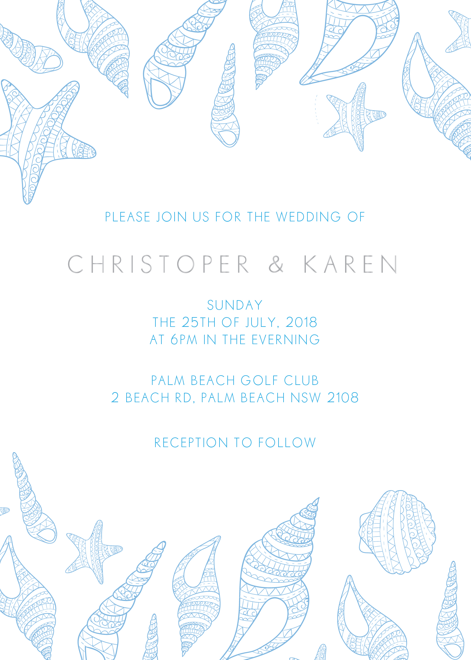 BLUE LIKE THE OCEAN - Wedding Invitations