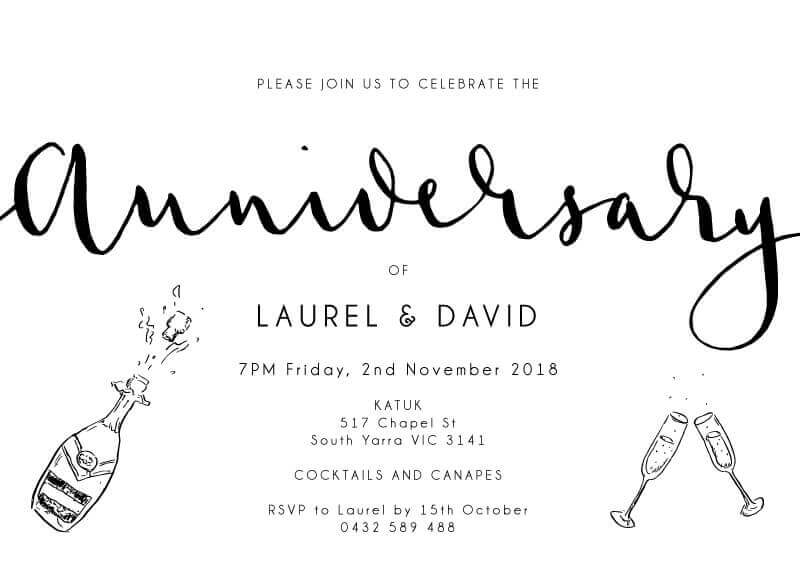 Ink and Nib Anniversary - Wedding Anniversary Invitations
