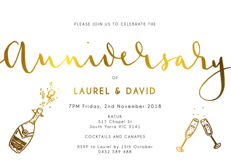 Ink and Nib Anniversary - Wedding Anniversary Invitations