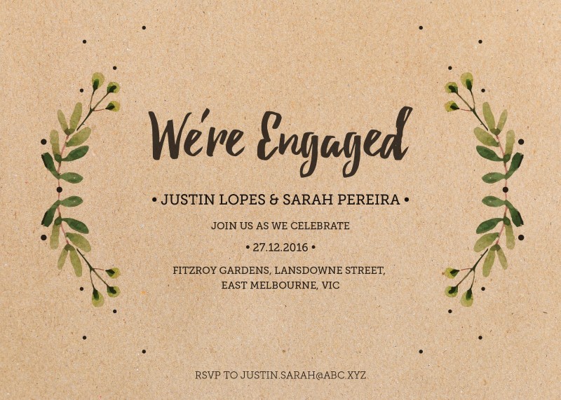 Rustic Garden - engagement invitations