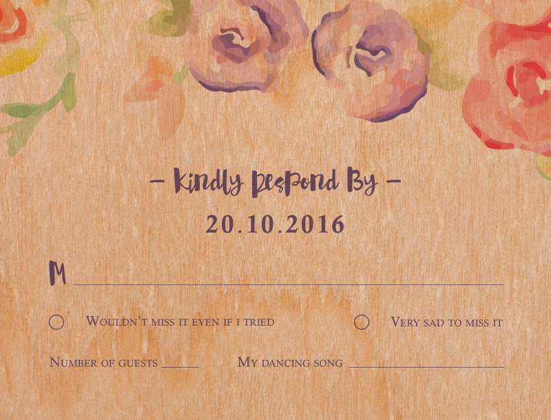 Rustic Botannica - RSVP Cards