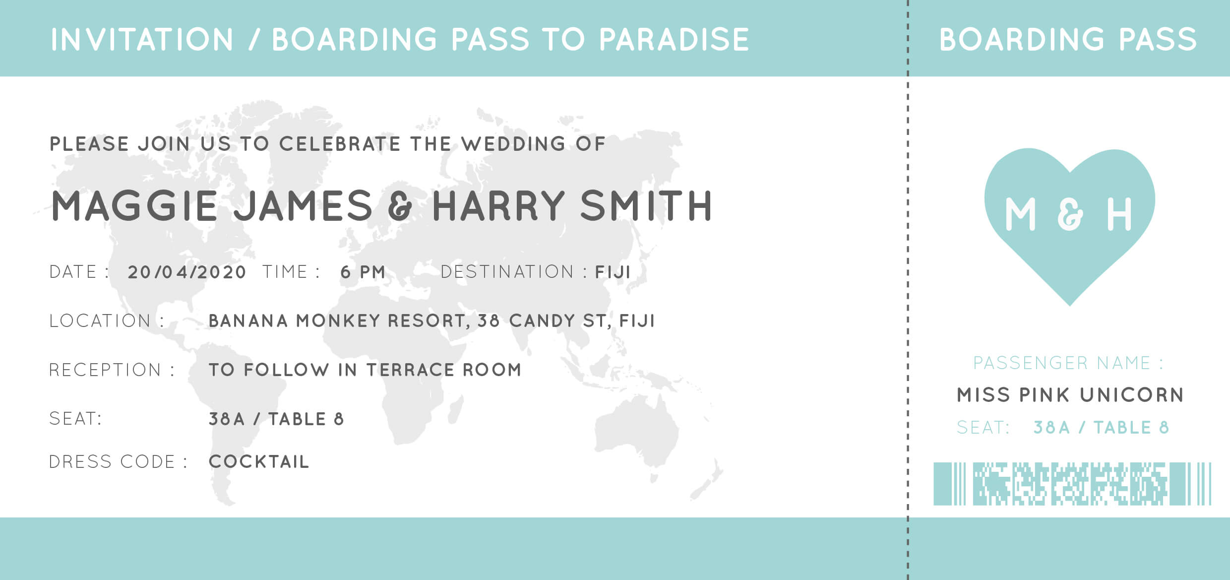 Blue Paradise - Wedding Invitations