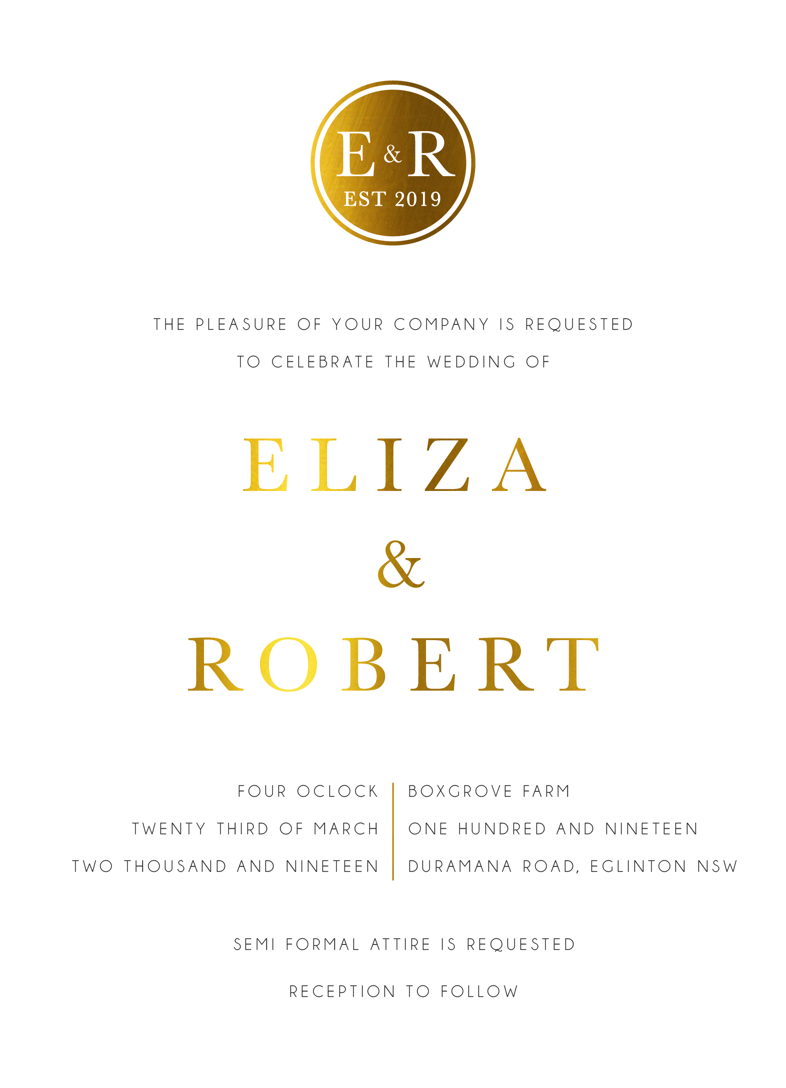 Classic Monogram - Wedding Invitations