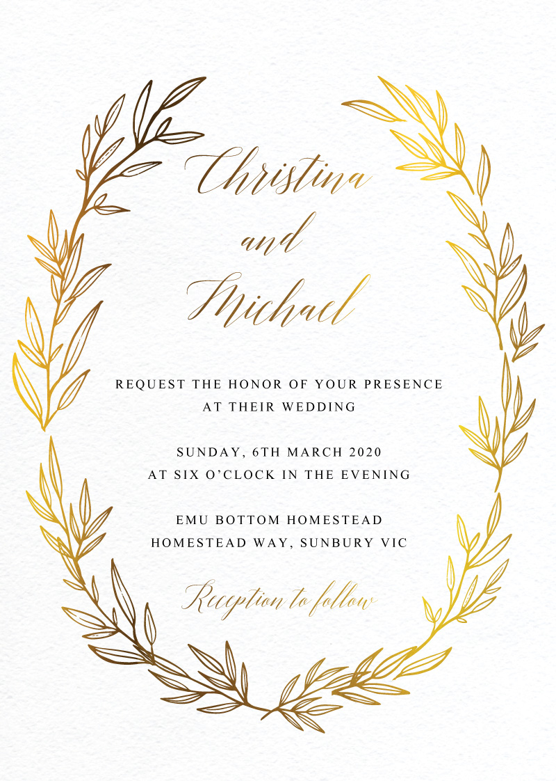 Athena's Crown - Wedding Invitations