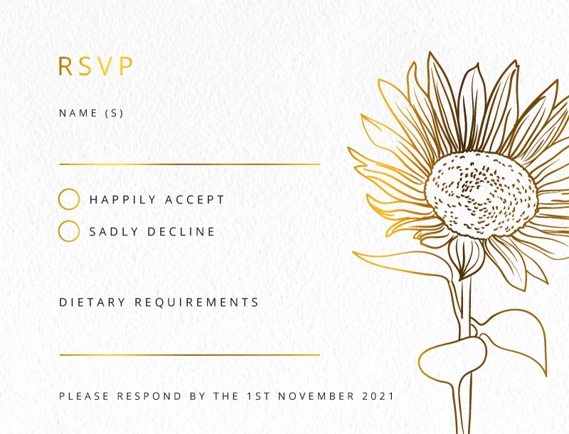 Golden Sunflower - Rsvp