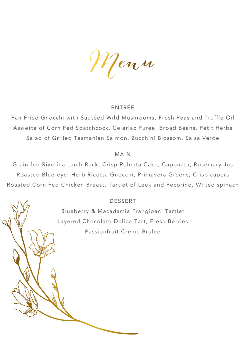 Saint Mary - Menu