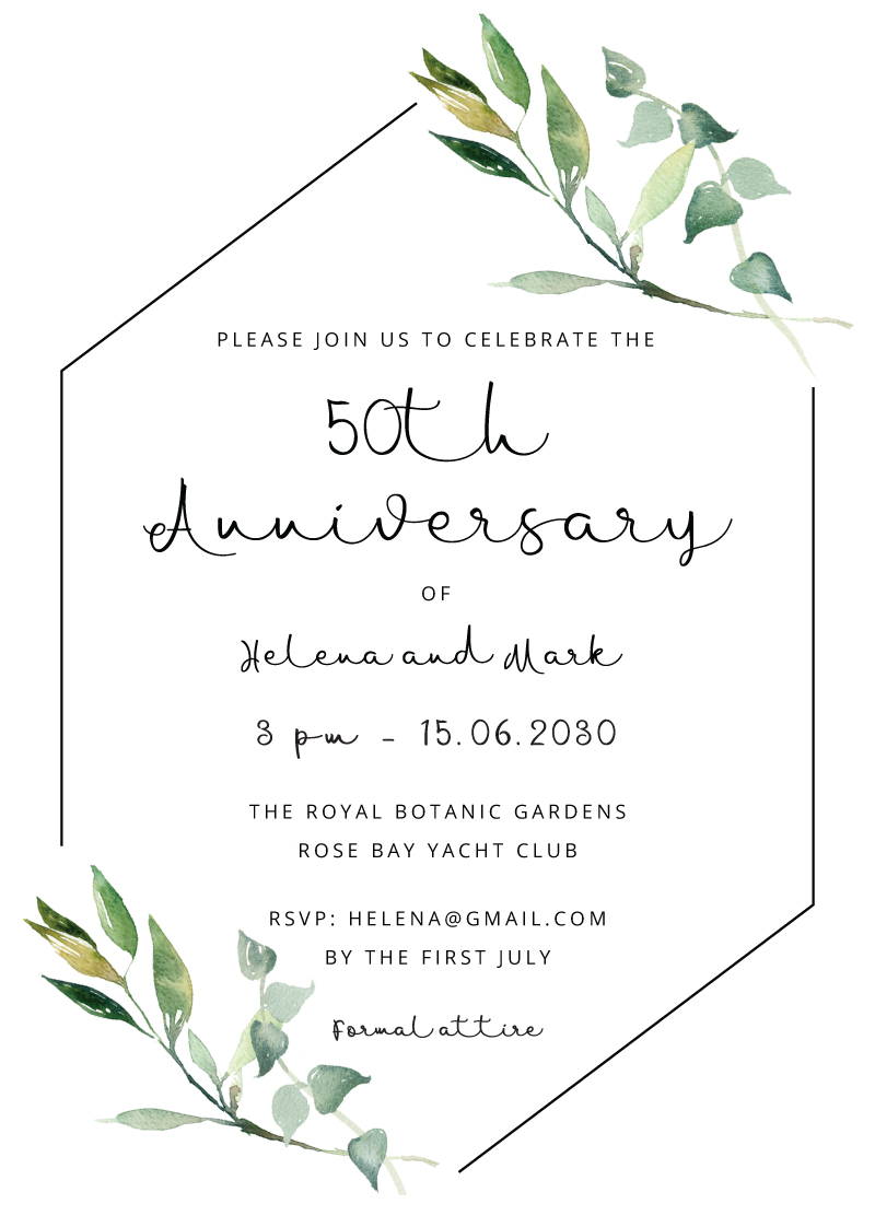 Garden Window - Wedding Anniversary Invitations