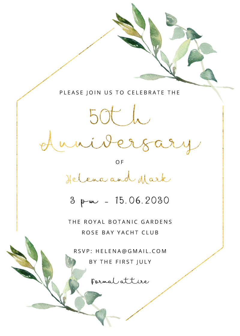 Garden Window - Wedding Anniversary Invitations