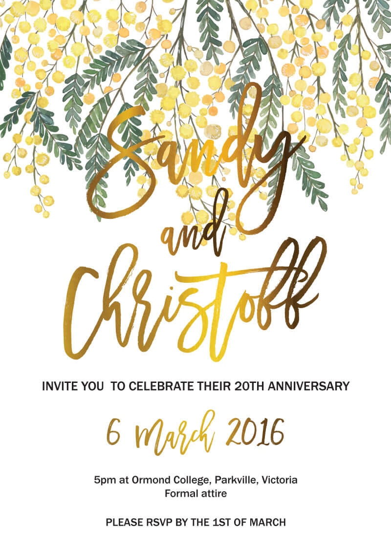 Golden Native - Wedding Anniversary Invitations