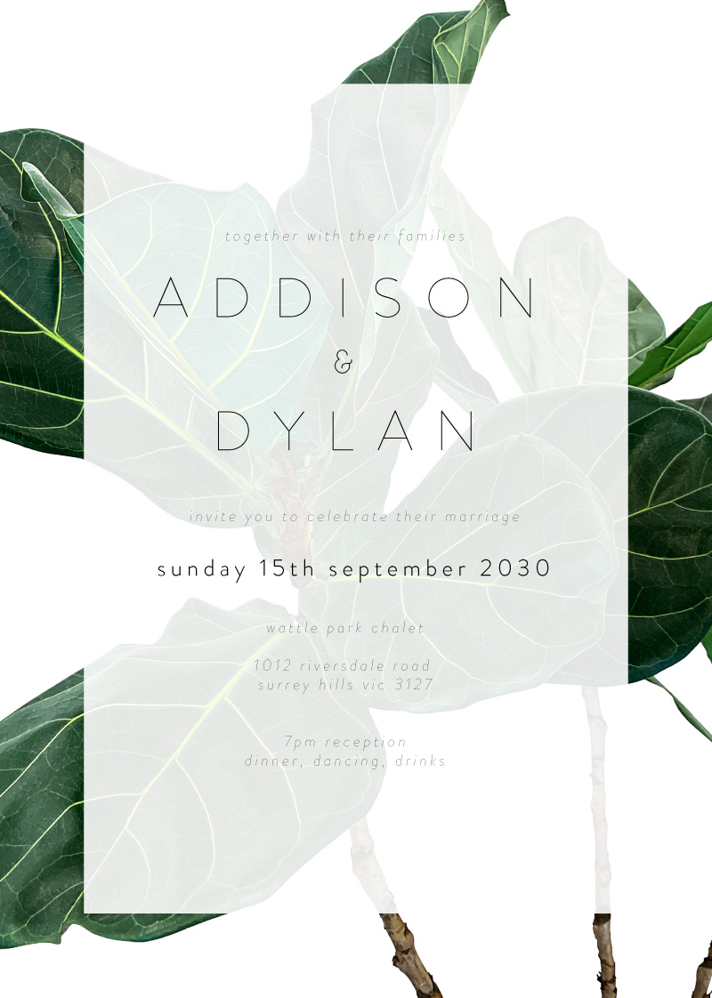 Fiddle Leaf Fig - Wedding Invitations