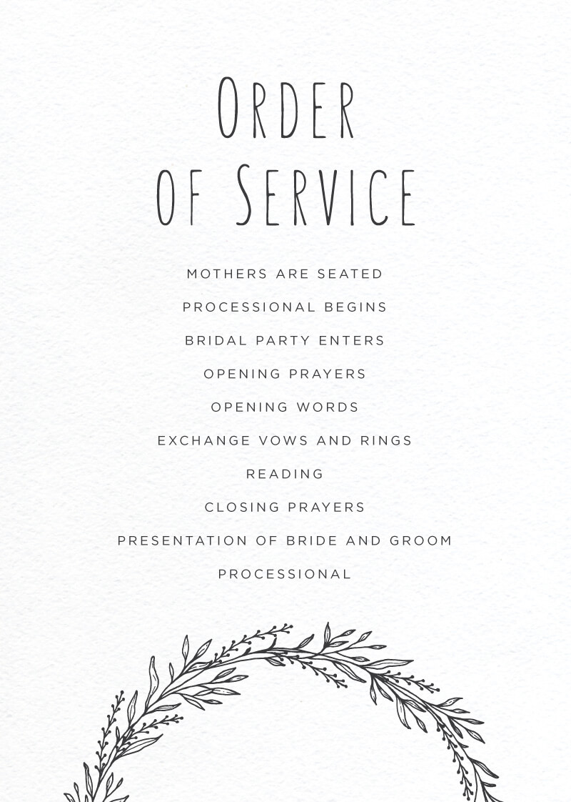 Blank Space - Wedding Programs