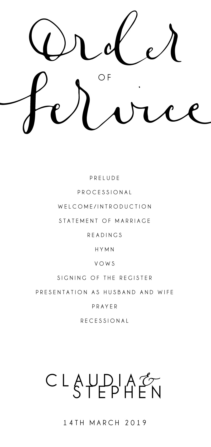 Ink and Nib - Wedding Programs