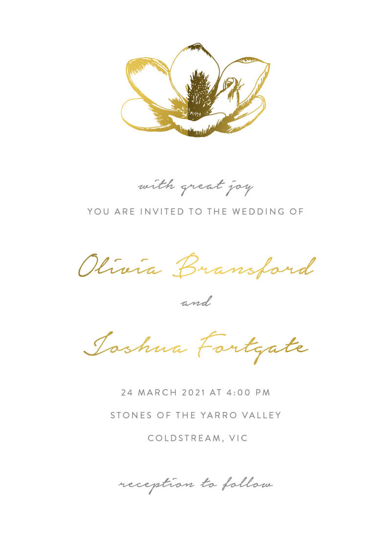 Steel Magnolia - Wedding Invitations