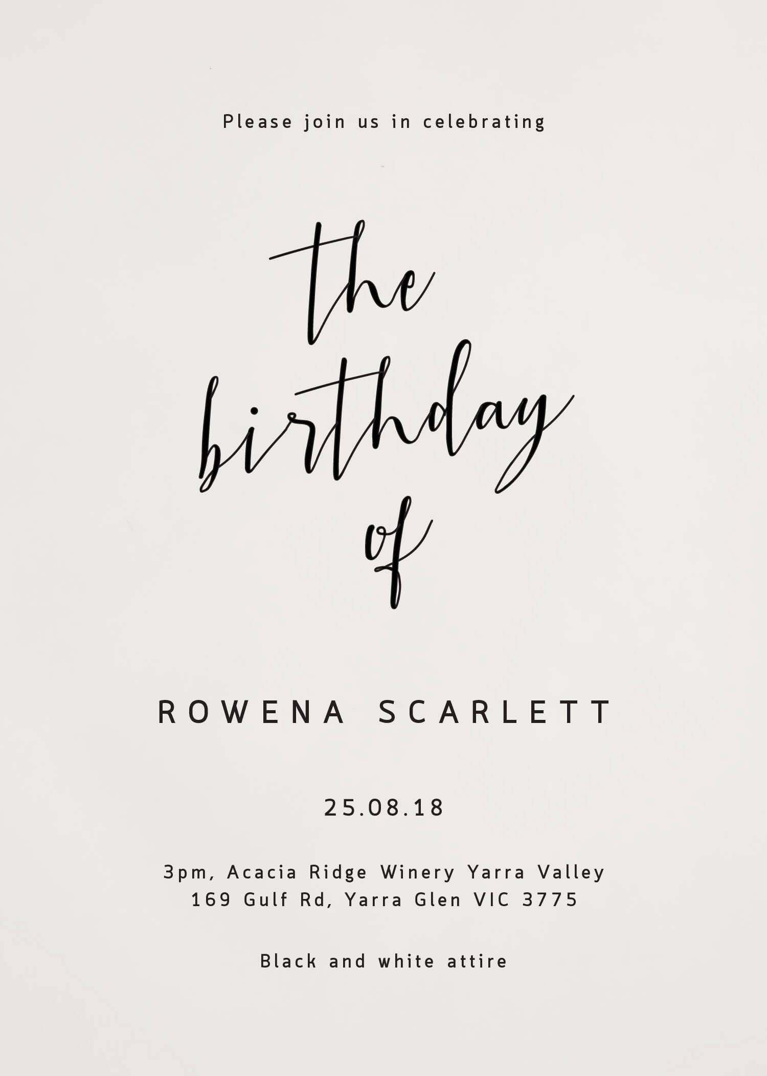 Hand Drawn Script - Birthday Invitations