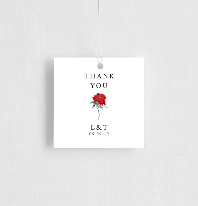 Red Peony - Gift Tags